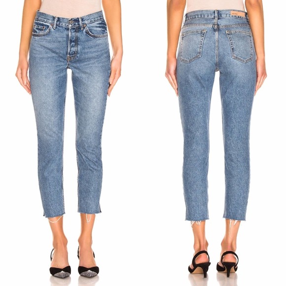 GRLFRND Karolina High Waist Frayed Skinny Jeans